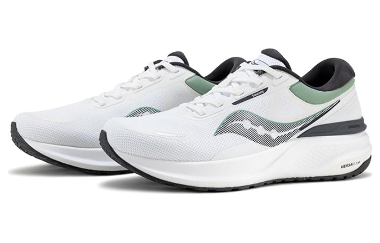 Saucony Slip Resistant Abrasion Resistant Low top Training Running Shoes Men’s White Black Green
