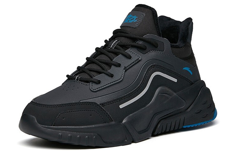 Anta Abrasion Resistant Slip Resistant Low top Running Shoes Men’s Gray Black Fleece lined