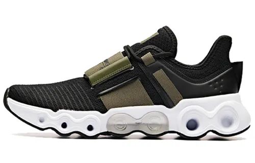 Anta Comfortable Coverage Cushioning Slip Resistant Abrasion Resistant Low top Running Shoes Men's Black Green