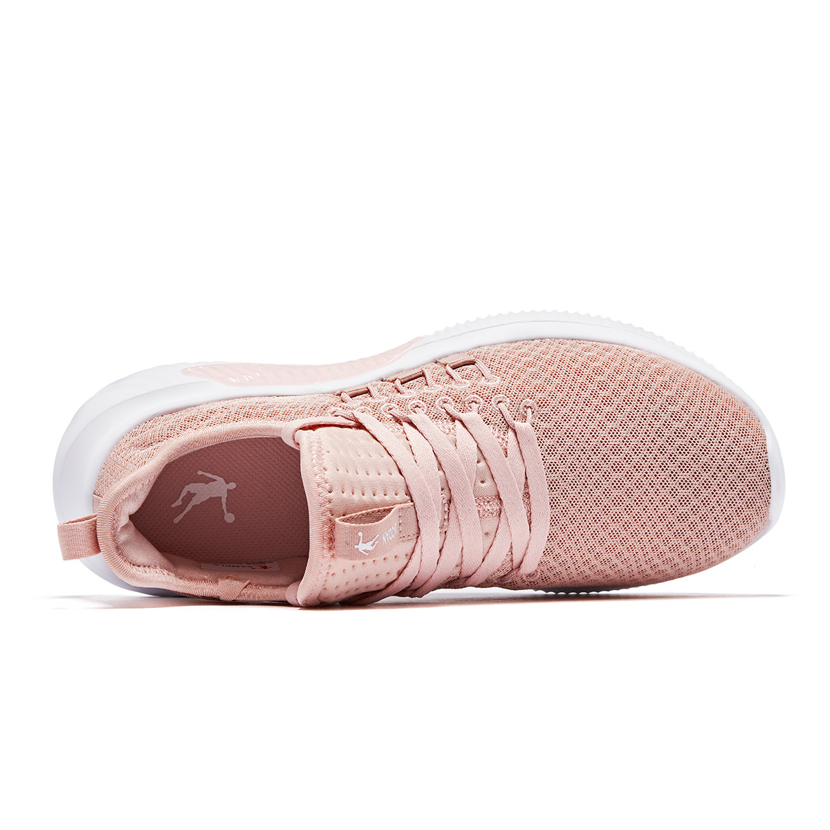 QIAODAN Slip Resistant Abrasion Resistant Low top Casual Running Shoes Women’s Pink White