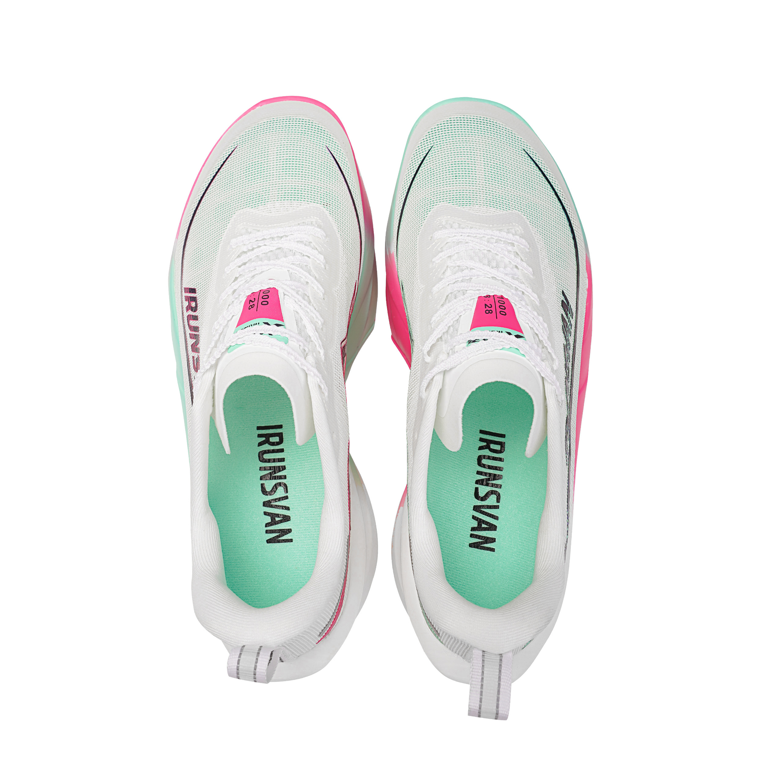 IRUNSVAN Low top Running Shoes Unisex Mismatched Color Red & Green