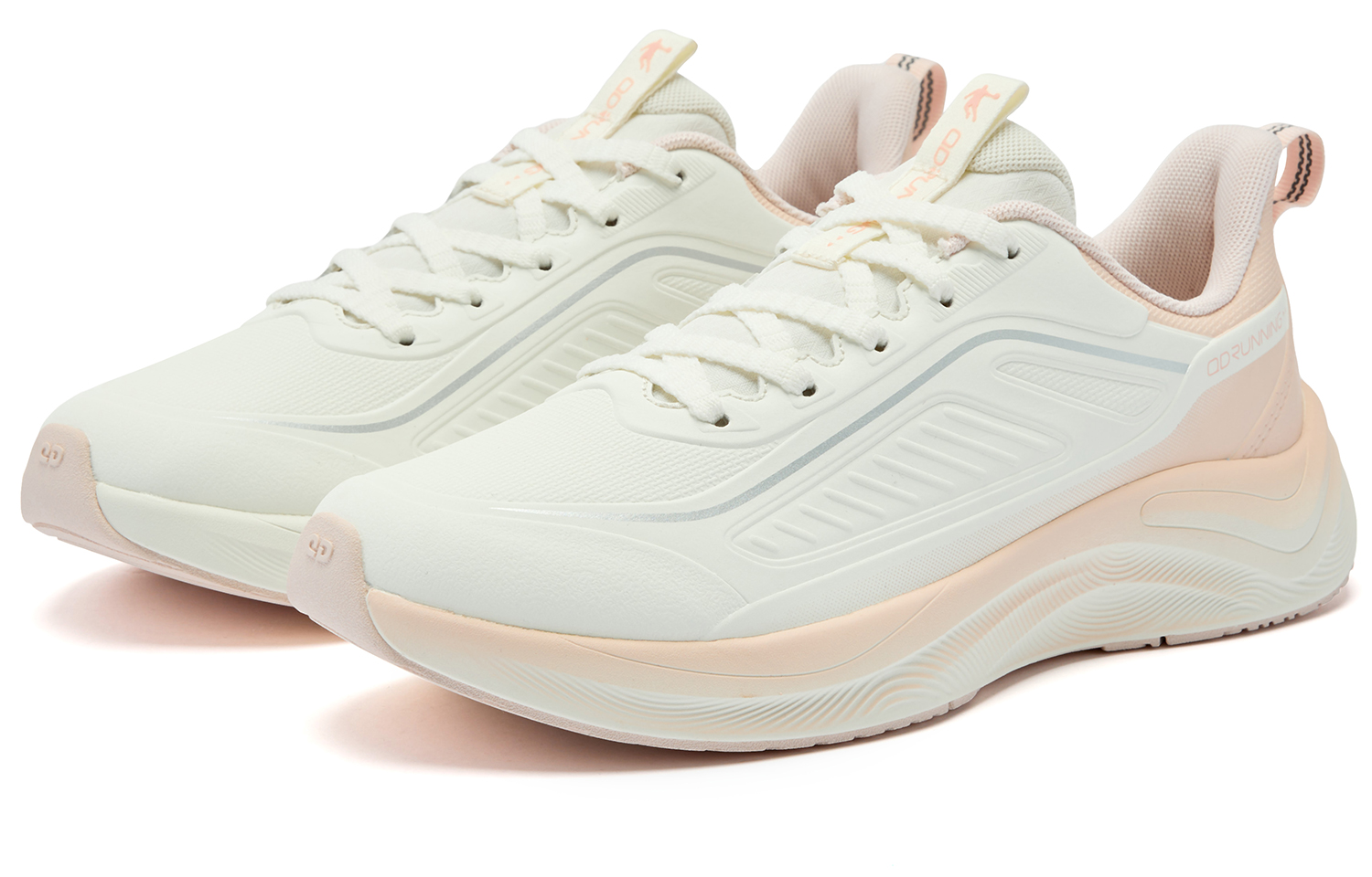 QIAODAN Rainwing 4.0 Running Shoes Women’s Low Top Ivory/Cloud Pink