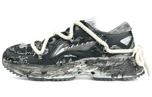 Li Ning Low top Running Shoes Men's Black Gray