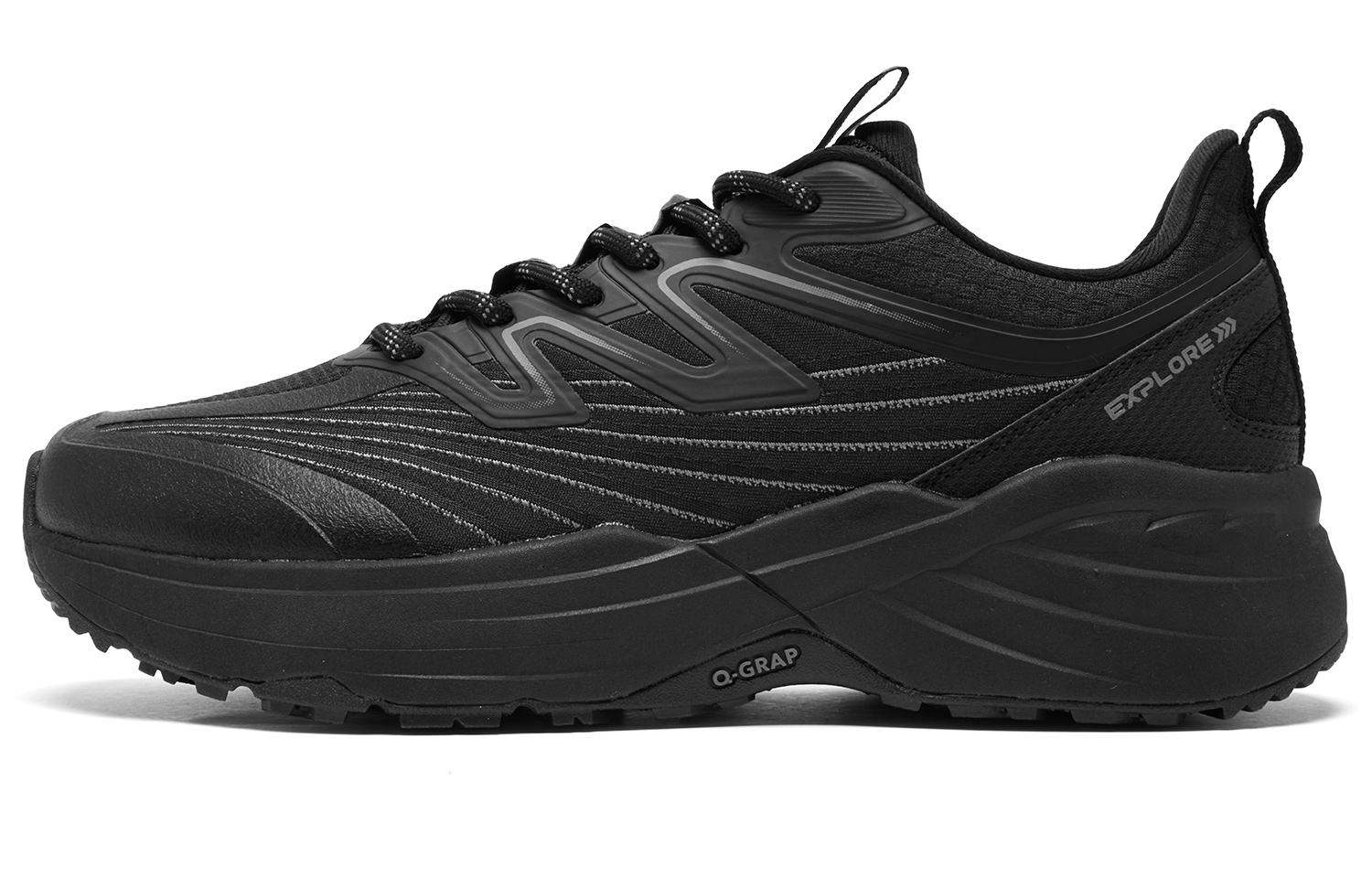 QIAODAN Running Shoes Men’s Low Top Black/Coal Gray
