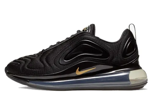 Nike Air Max 720 Black Metallic Gold Women's
