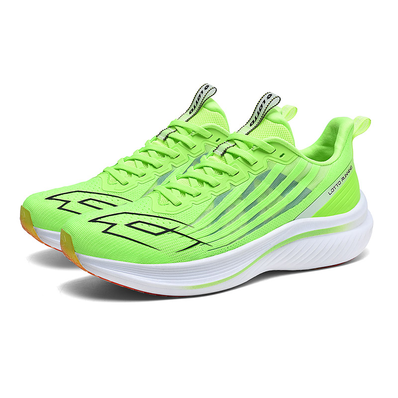 LOTTO Comfortable Cushioning Slip Resistant Abrasion Resistant Low top Marathon Running Shoes Men’s Neon Green