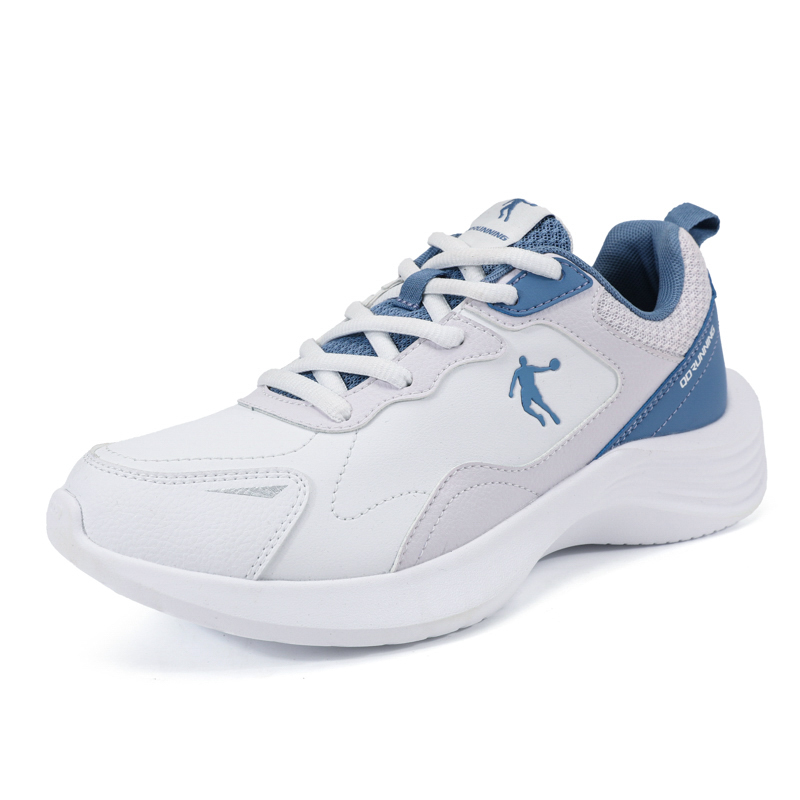 QIAODAN Non Slip And Waterproof Low top Running Shoes Women’s White Blue