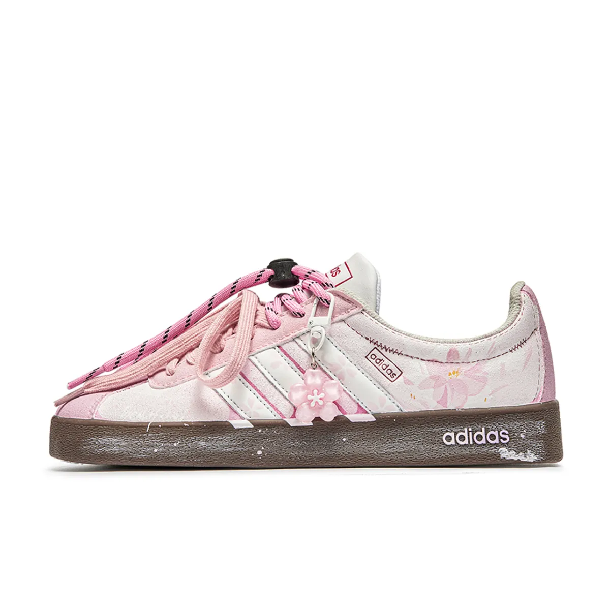 Adidas VL COURT 2.0 Da Vinci, Cherry Blossom Abrasion Resistant Abrasion Resistant Low top Skateboard Shoes Unisex