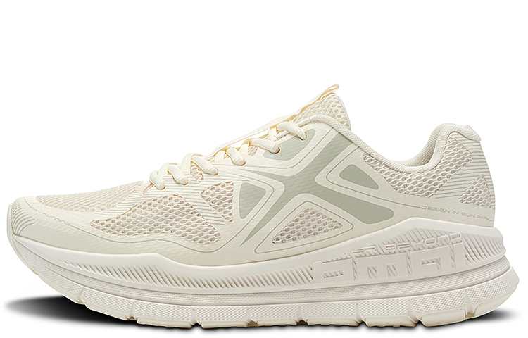 BMAI Bimai Expeditioner Pure jogging, skipping, aerobic exercise, commuting, shock absorption, wrapped support, wear-resistant, breathable, non-slip, low-top running shoes, men's model, sea sand white