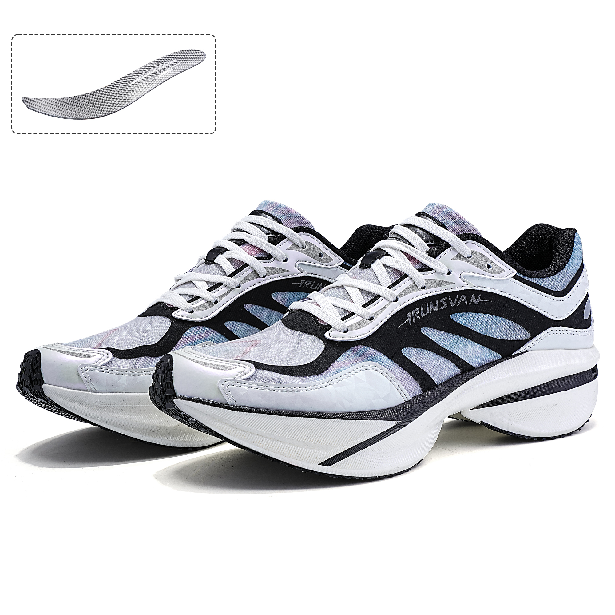IRUNSVAN Low top Running Shoes Unisex Lunar Surface Gray Galaxy Blue