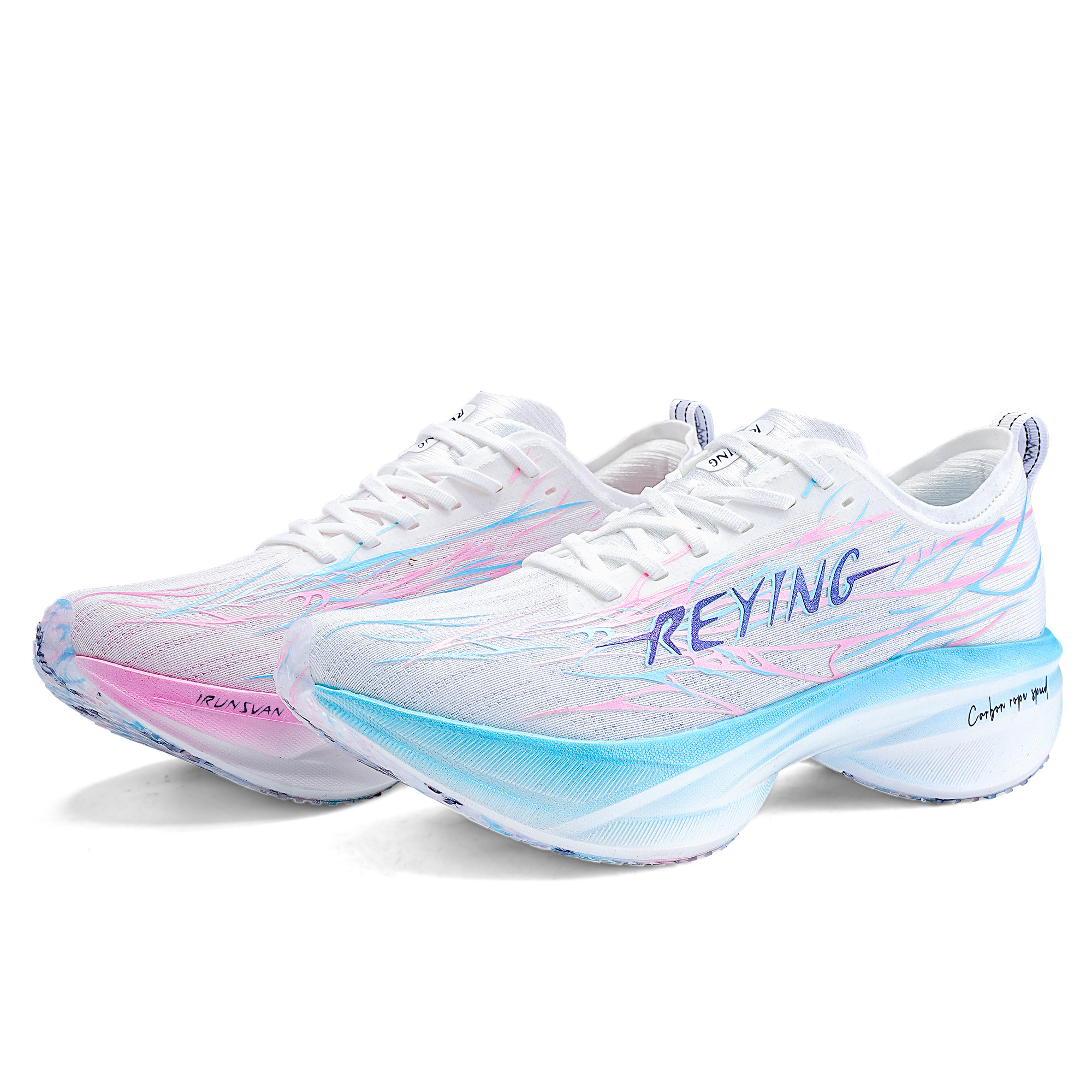 REYING Low top Running Shoes Unisex Mismatched Blue Pink