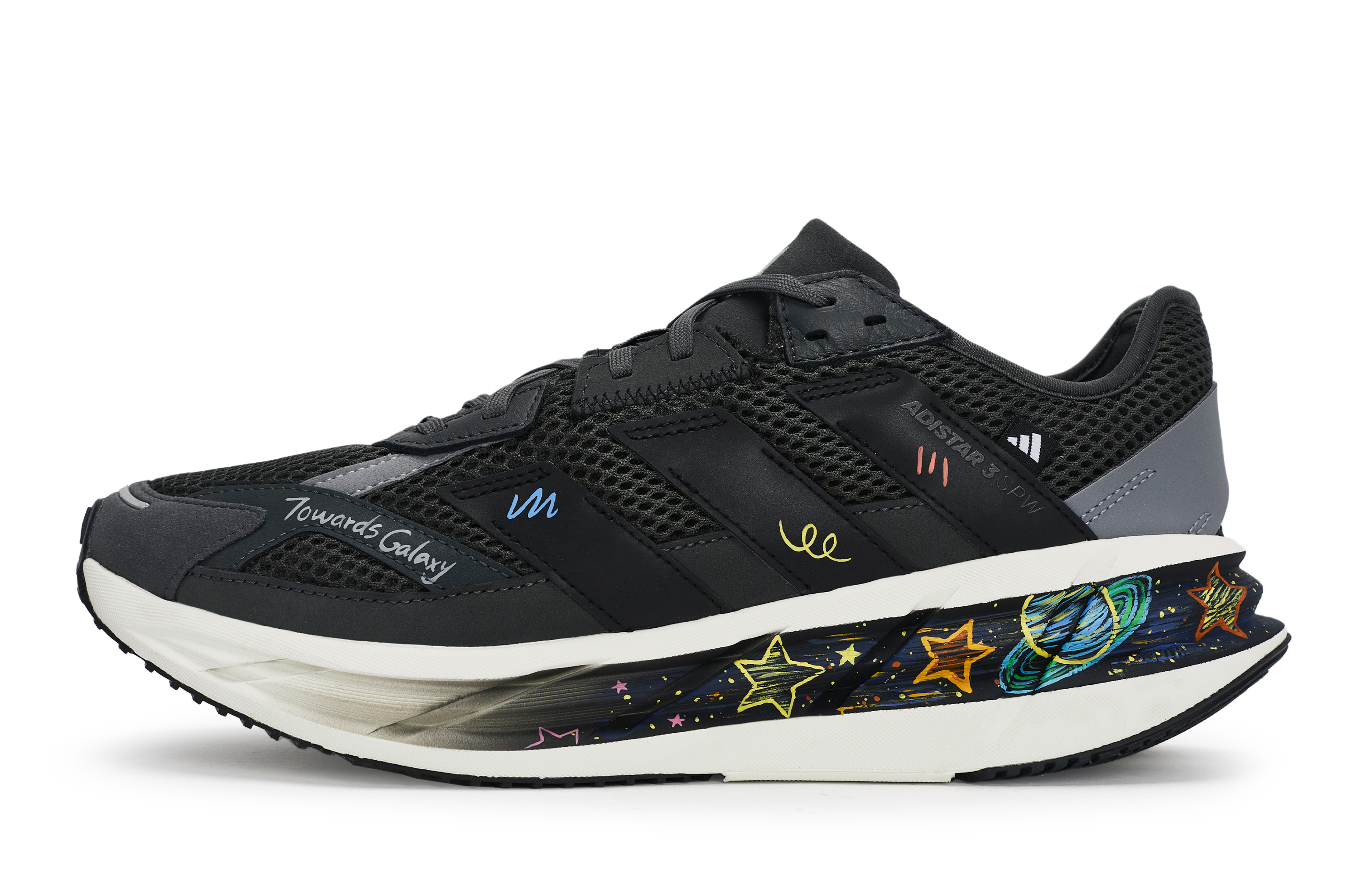 Adidas ADISTAR 3 Abrasion Resistant Low top Running Shoes Unisex Black White