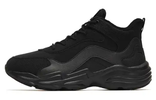 Anta Walker Synthetic Leather Slip Resistant Thermal Mid top Sports Casual Shoes Women's Black