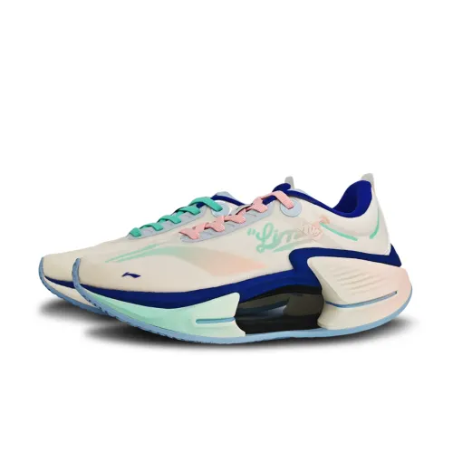 Li Ning Shadow 3.0 Cushioning Slip Resistant Abrasion Resistant Low top Casual Running Shoes Men's Pink Blue Mismatched