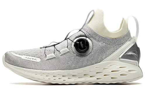 Anta Cushioning Rebound Coverage Low top Running Shoes Men's Gray Silver