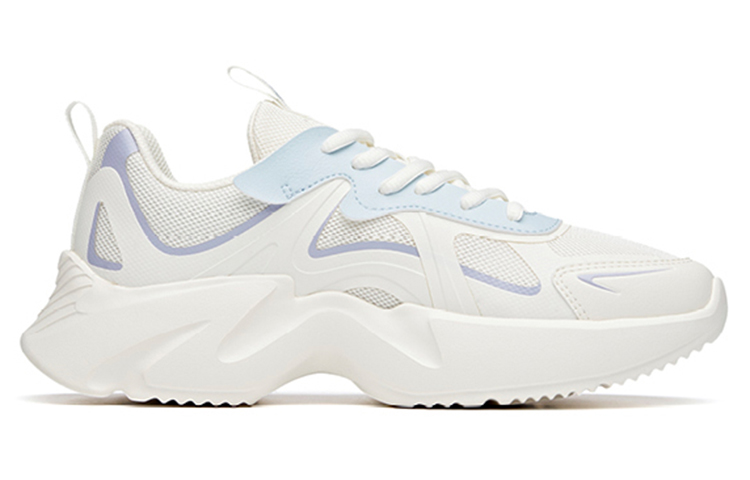 ANTA Running Shoes Women’s Low Top Ivory White/Light Blue/Poplar Catkin Purple