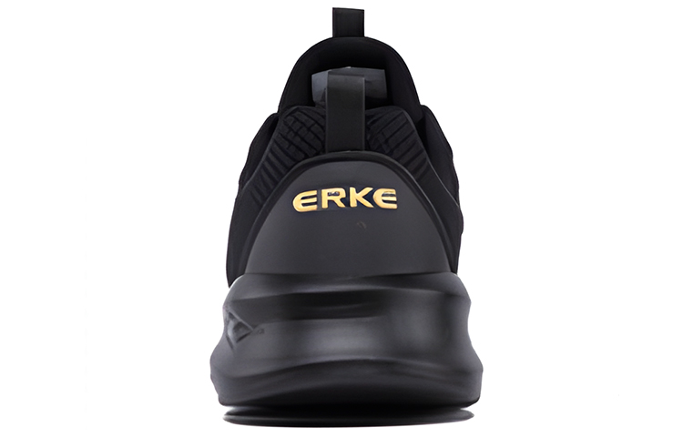 Erke Cushioning Slip Resistant Abrasion Resistant Breathable Low top Running Shoes Men’s Black Gold