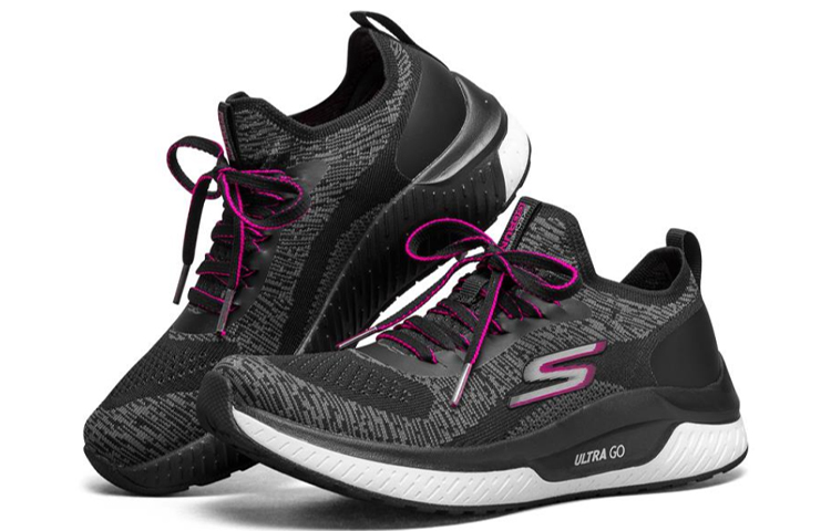 Skechers Go Run Steady Sports Shoes Black/White/Purple Women’s