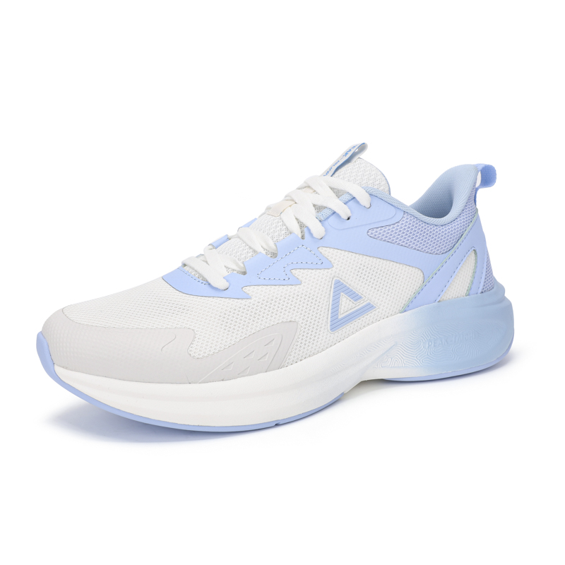 PEAK State Pole Textile, Synthetic Leather Abrasion Resistant Breathable Low top Casual Running Shoes Men’s White Blue