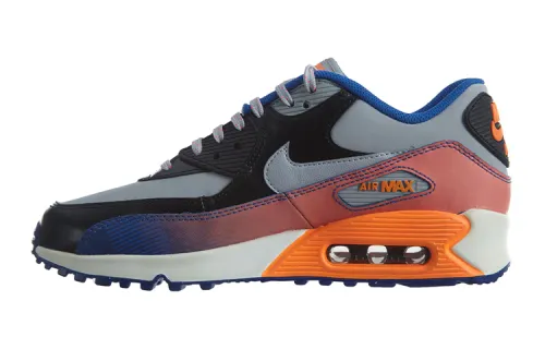 Nike Air Max 90 Premium LTR Leather 'Gray Black Blue GS