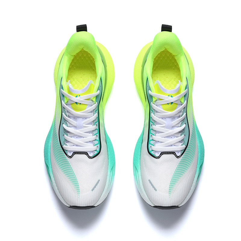 Meiretu Slip Resistant Abrasion Resistant Balance Low top Casual Sprint Running Shoes Men’s White Green