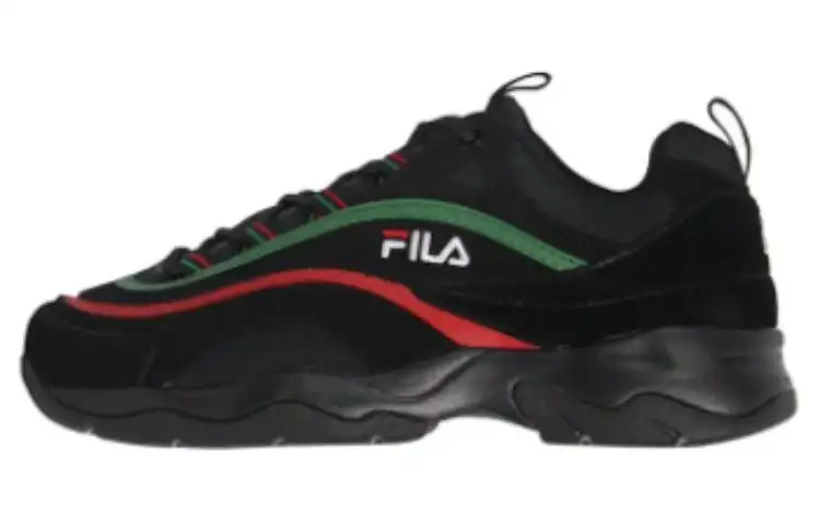 FILA Ray Abrasion Resistant Breathable Low top Running Shoes Men's Black