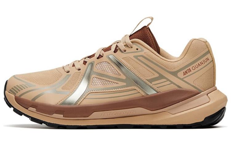 Anta Slip Resistant Abrasion Resistant Low top Running Shoes Men's Tan