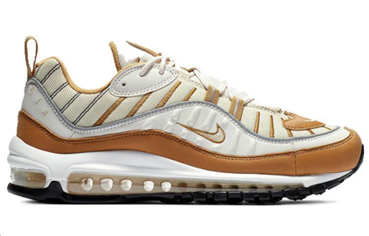 Женские кроссовки Nike Air Max 98 (бело-коричневые) — фото 2