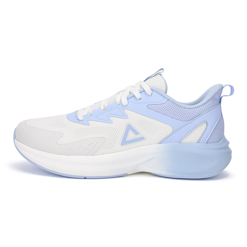 PEAK State Pole Textile, Synthetic Leather Abrasion Resistant Breathable Low top Casual Running Shoes Men’s White Blue