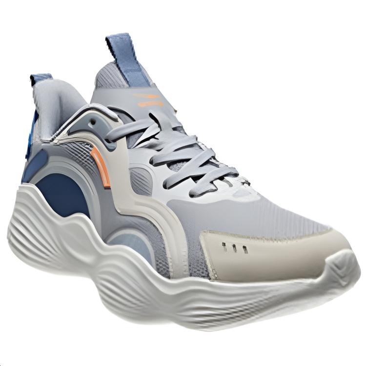 Erke Slip Resistant, Abrasion Resistant, Breathable Low top Running Shoes Men’s Gray Blue