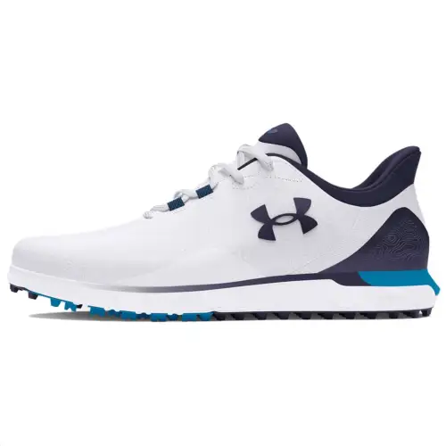 Under Armour Drive Fade Spikeless Comfortable Cushioning Low top Golf Shoes Men's White Blue