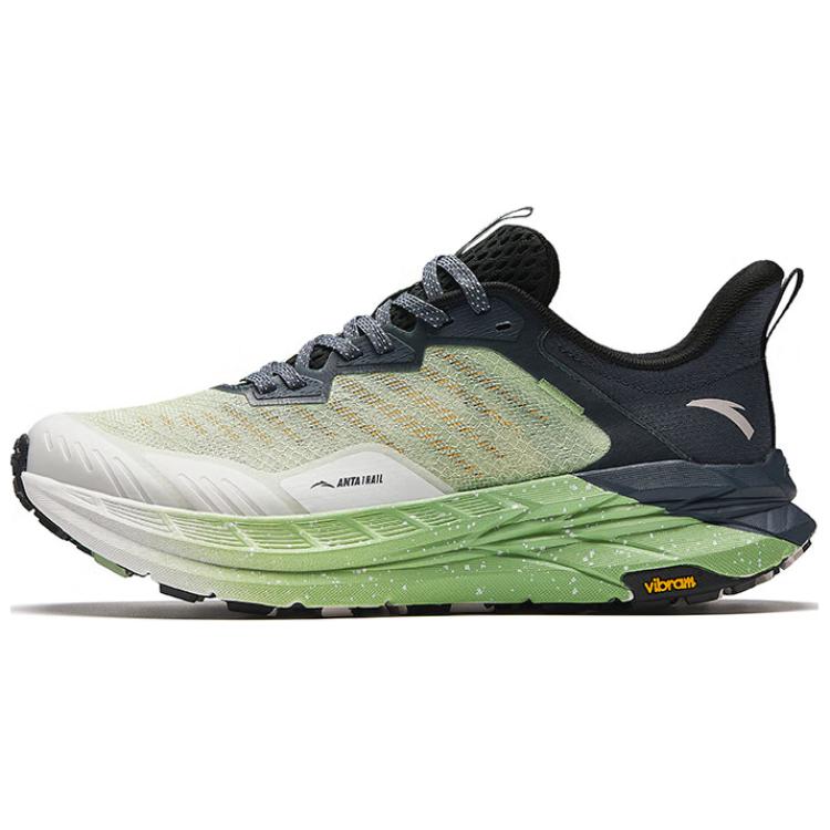 Anta Kunlun Fabric Cushioning, Wear Resistant Low top Trail Running Shoes Men's Asphalt Gray White