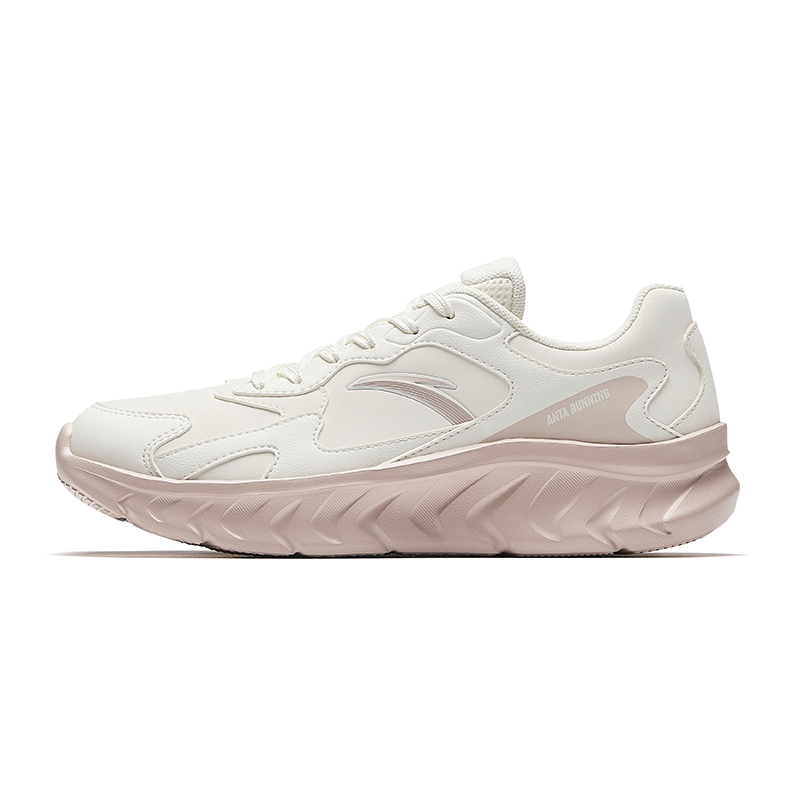Anta Textile, Synthetic Leather Cushioning, Wear Resistant Low top City Commuting Running Shoes Women’s White