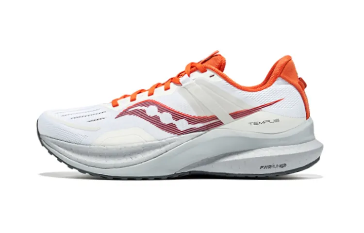 Saucony Tempus TanTu 1 Cushioning Breathable Support Low top Running Shoes Men's White Orange Red