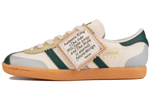 Adidas Originals Stadt Slip Resistant Abrasion Resistant Low top Skateboard Shoes Unisex Green White