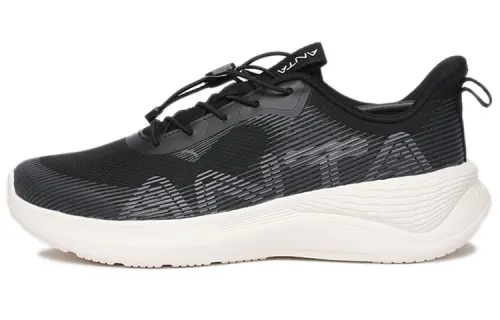 Anta Anti-Slip Wear-Resistant Breathable Coverage Rebound Low-Top Running Shoes Men's Black White