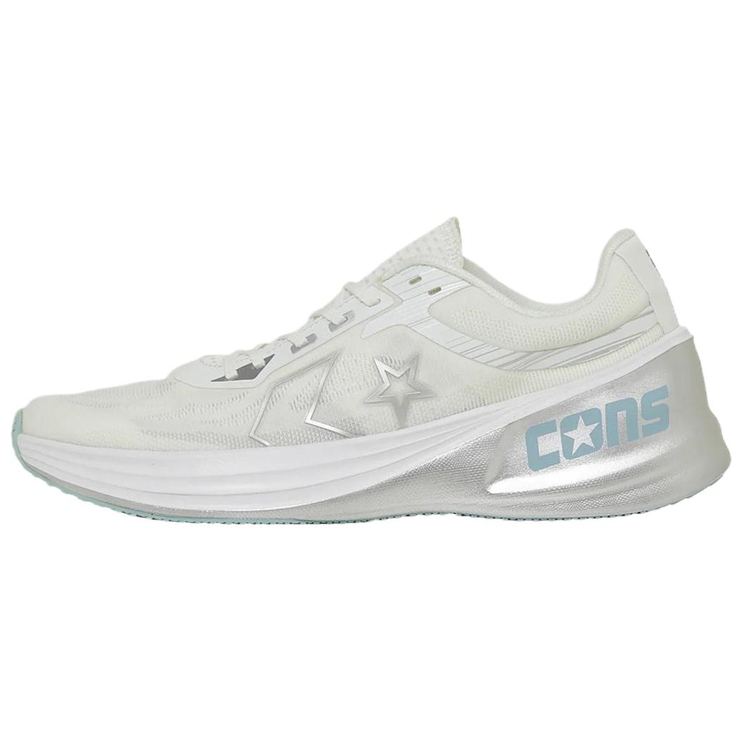 Converse CONS RUNSLASH 2 Mesh Lightweight Low top Running Shoes Unisex White Silver