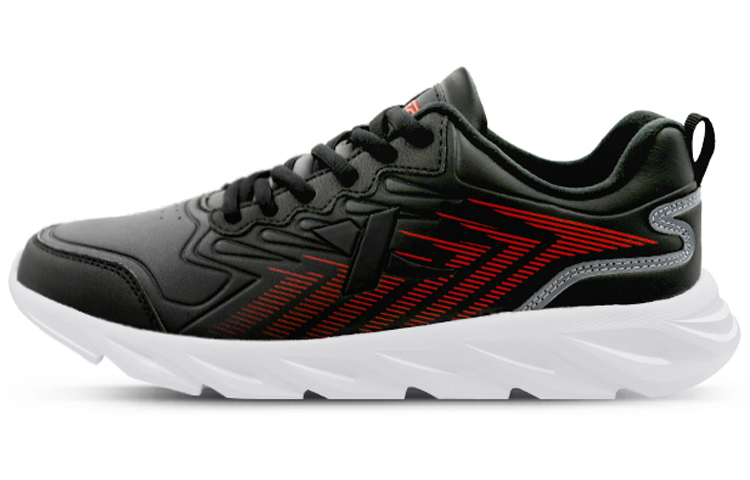 XTEP Cushioning Slip Resistant Abrasion Resistant Low top Running Shoes Men’s Black Red