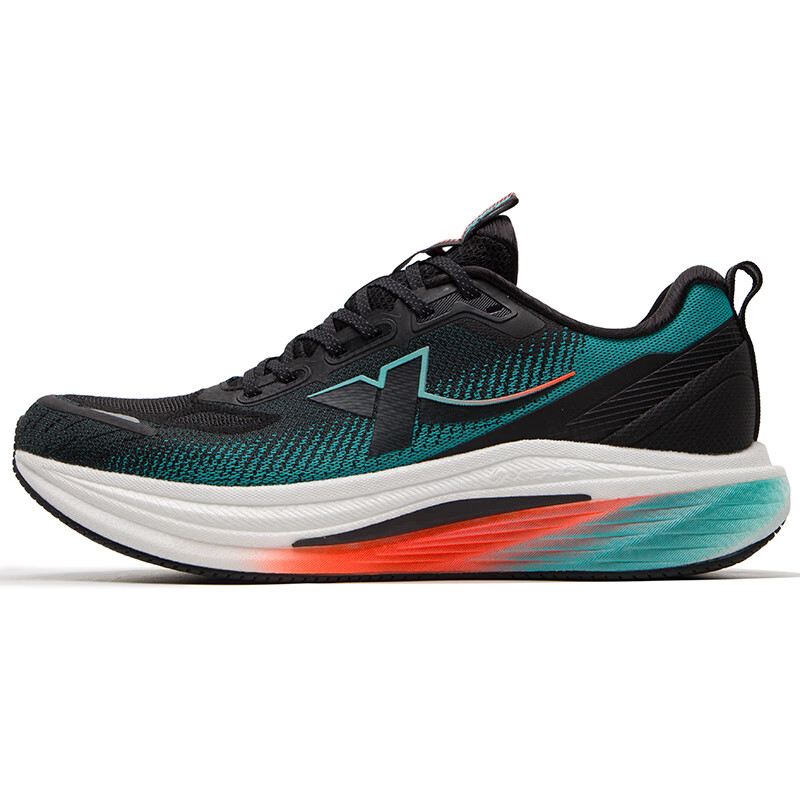 XTEP Cushioning Slip Resistant Low top Marathon Training Running Shoes Men’s Black Blue