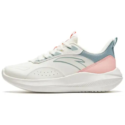 Anta Textile, Synthetic Leather Slip Resistant, Abrasion Resistant, Breathable Low top Running Shoes Women's White