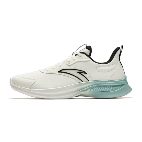 Anta Hydrogen Run Slip Resistant Abrasion Resistant Low top Running Shoes Men's White Black