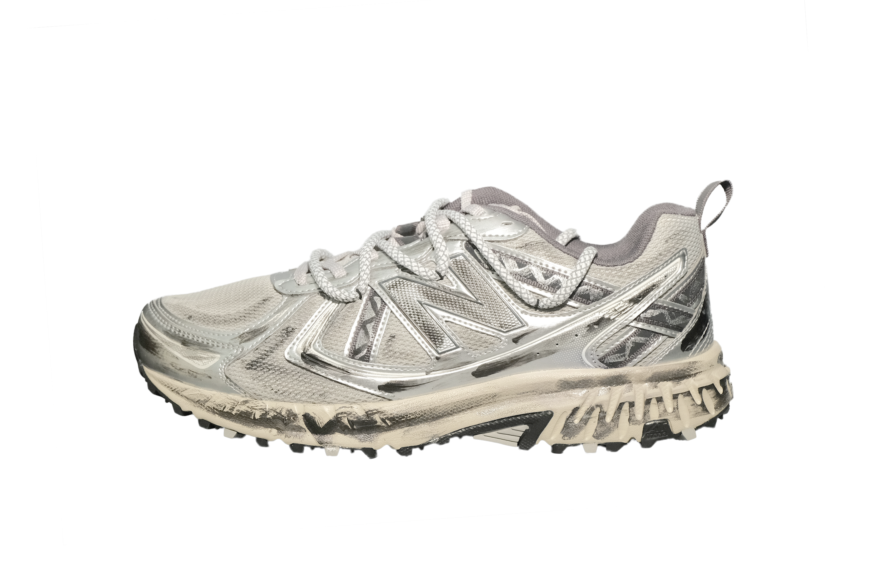 New Balance NB 410 V5 Abrasion Resistant Low top Running Shoes Unisex Silver Black