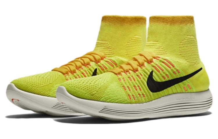 Женские кроссовки Nike LunarEpic Flyknit (желтые) — фото 2