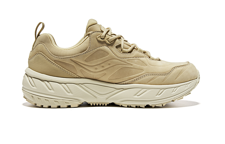 Saucony CYBER WEB Slip Resistant Abrasion Resistant Low top Running Shoes Unisex Khaki Color