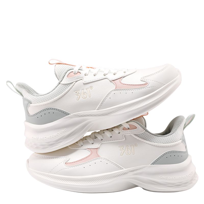 361° Cushioning Slip Resistant Abrasion Resistant Low top Casual Running Shoes Women’s White Pink
