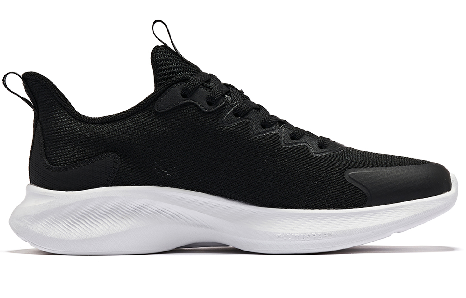 QIAODAN Cushioning Slip Resistant Abrasion Resistant Low top Running Shoes Men’s Black White
