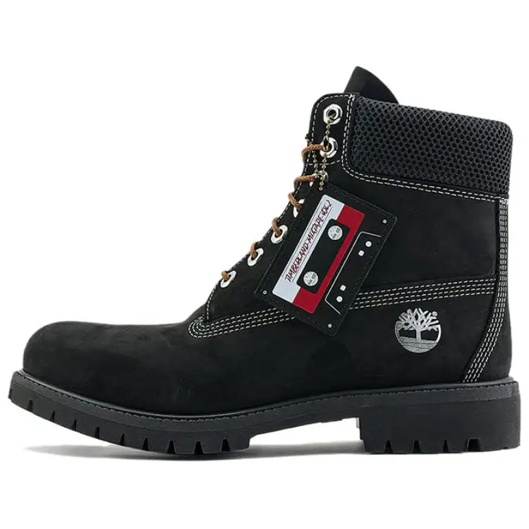 Timberland Crew Combat Boots Medium Heel Men's Black