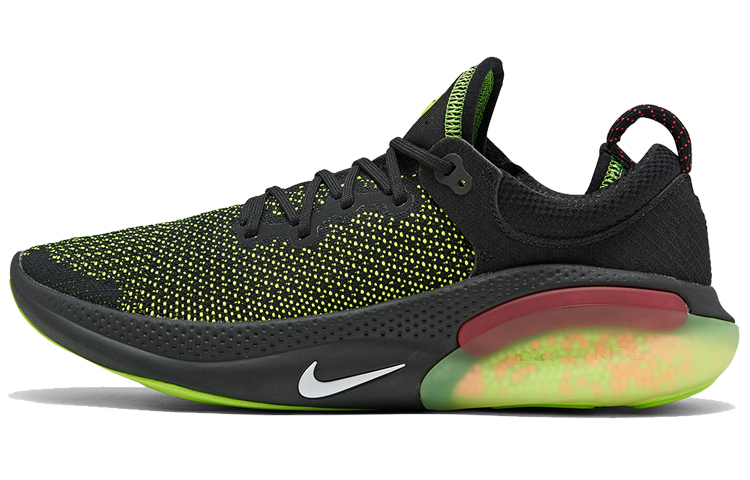 Nike Joyride Run 1 Flyknit Cool Fabric Anti-Slip Lightweight Low-top Marathon Running Shoes Men's Black Green