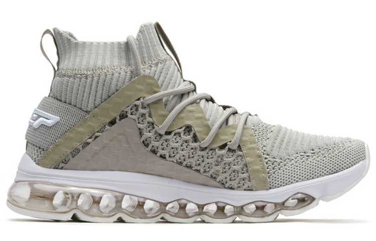 XTEP Generation 1 Air Cushion Lightweight Breathable And Wear-Resistant Cushioning High-Top Running Shoes Women’s Beige