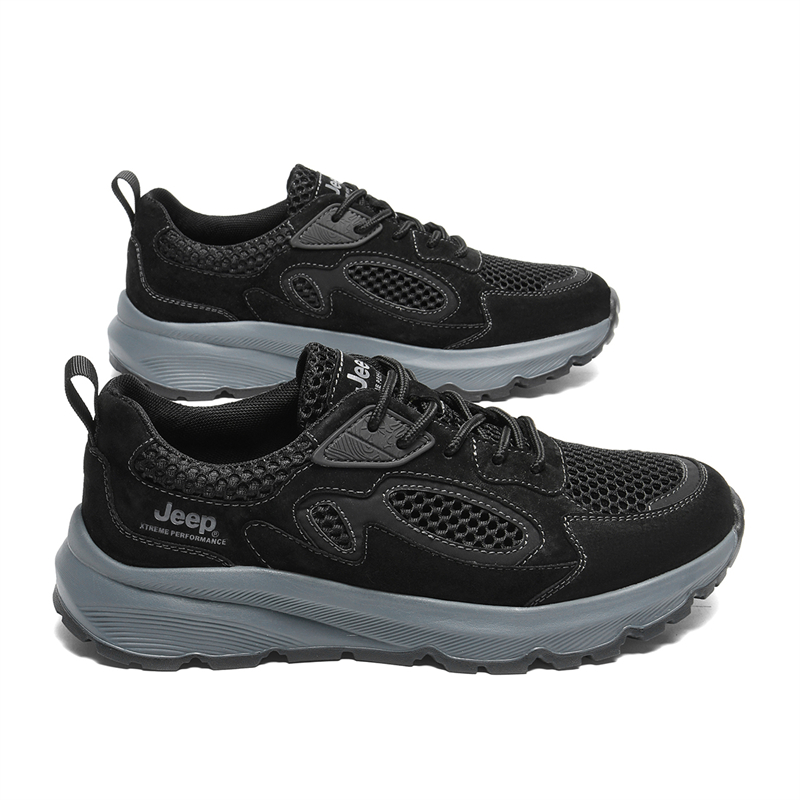 Jeep Pigskin, Textile Cushioning Abrasion Resistant Breathable Slip Resistant Running Shoes Men’s